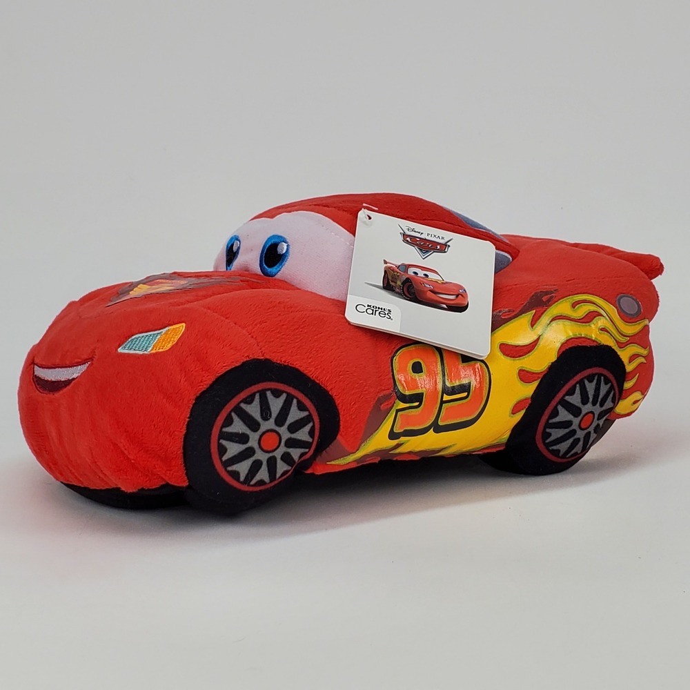 Disney Pixar Lightning McQueen Plush Stuffed Toy Kohls Cares Red Cars 95 11"